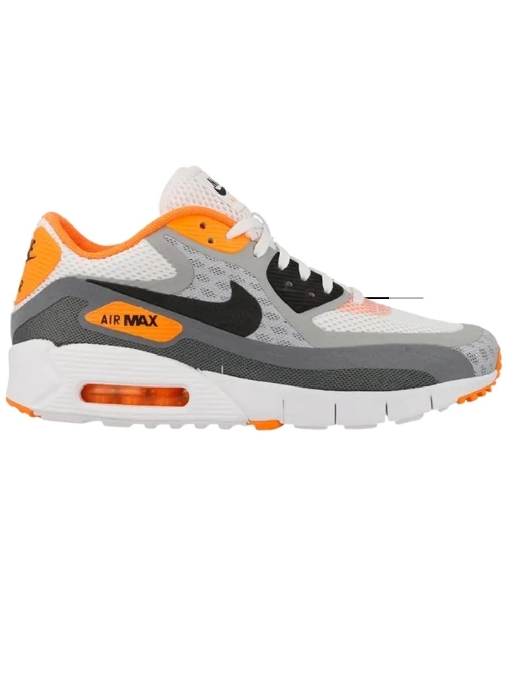 Nike Men’s Air Max 90 Low Top Sneakers - White, Gray & Orange